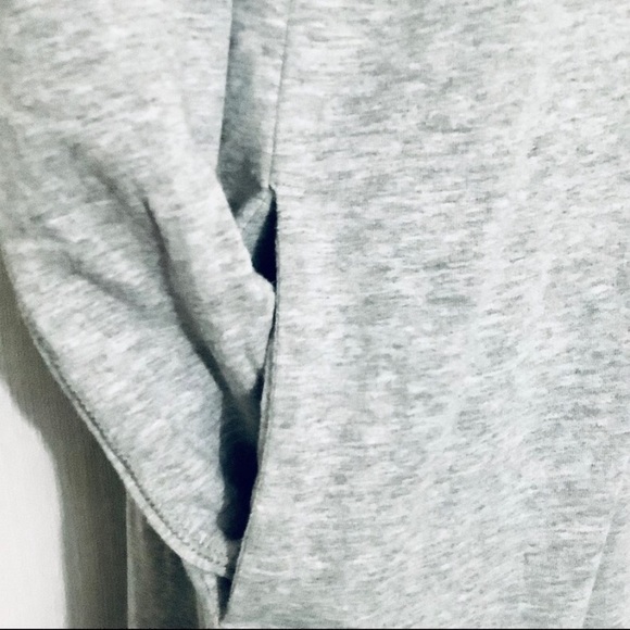 J.JILL Gray Pullover Turtle Neck/Cowl Skirted Sweatshirt Dress Side Pockets EUC - Picture 3 of 8